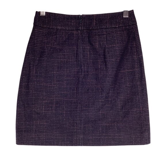 See By Chloé‎ Skirt Size 34 US 0-2 Ink Navy Plaid Cotton Pencil Mini - Picture 5 of 10